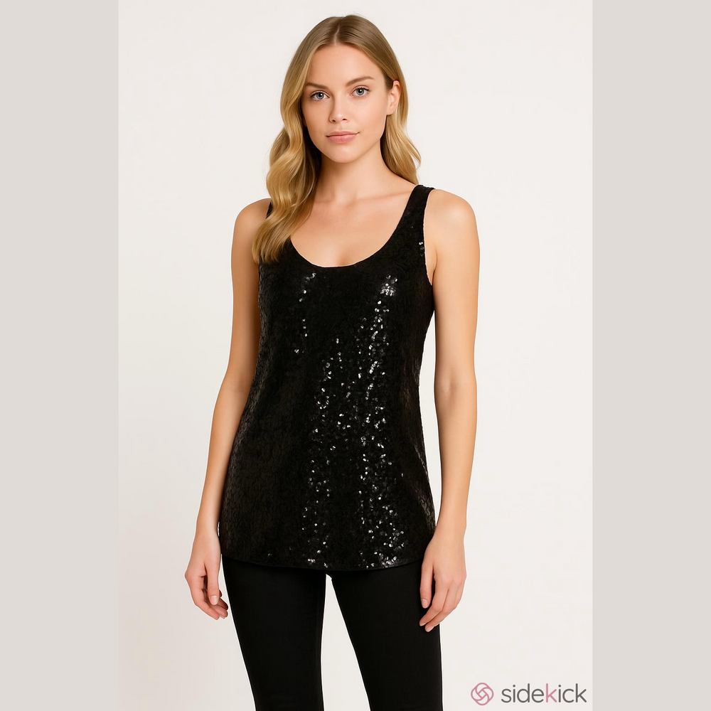 The Limited Tank Top Size S Black Sequin